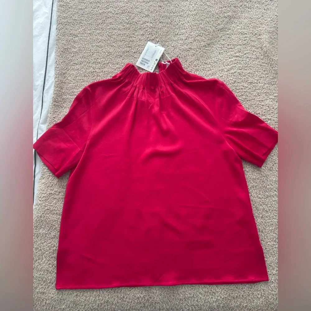 COS High-Neck Satin top Pink - Picture 5 of 11
